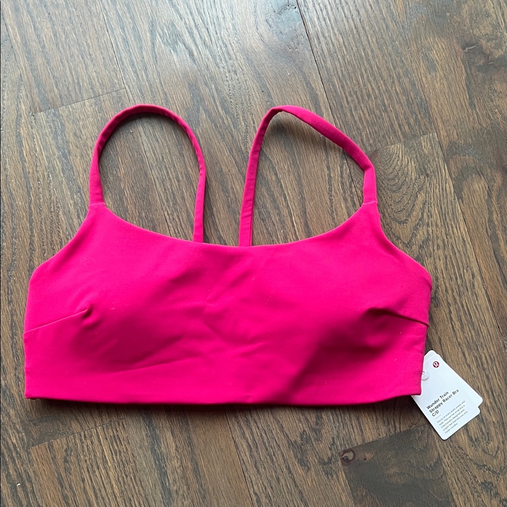 NWT lululemon Wunder Train Strappy Racet Bra C/D • 8 • Passionate